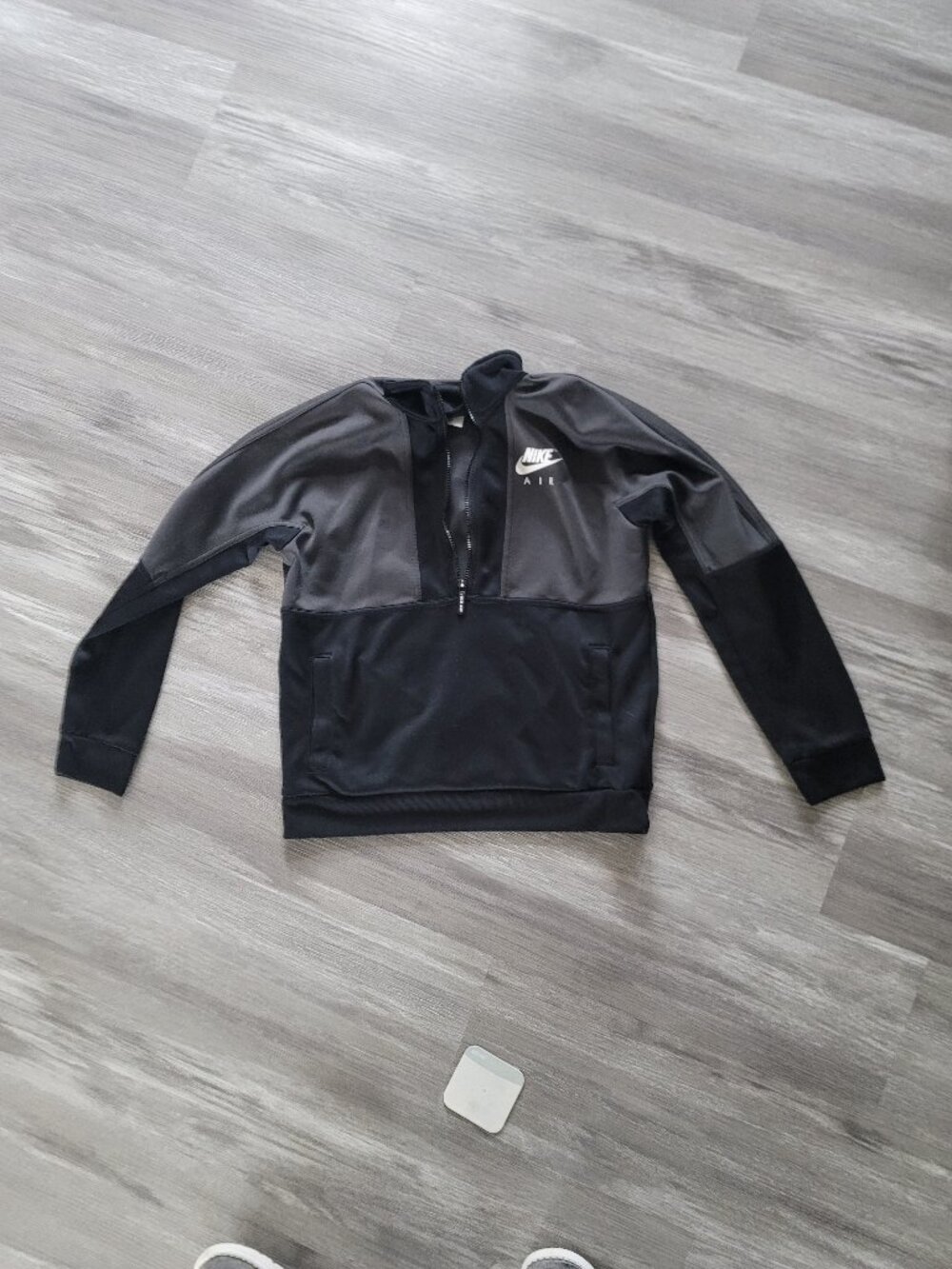Kids boys black and grey Nike Air quarter zip sweatshirt - size L